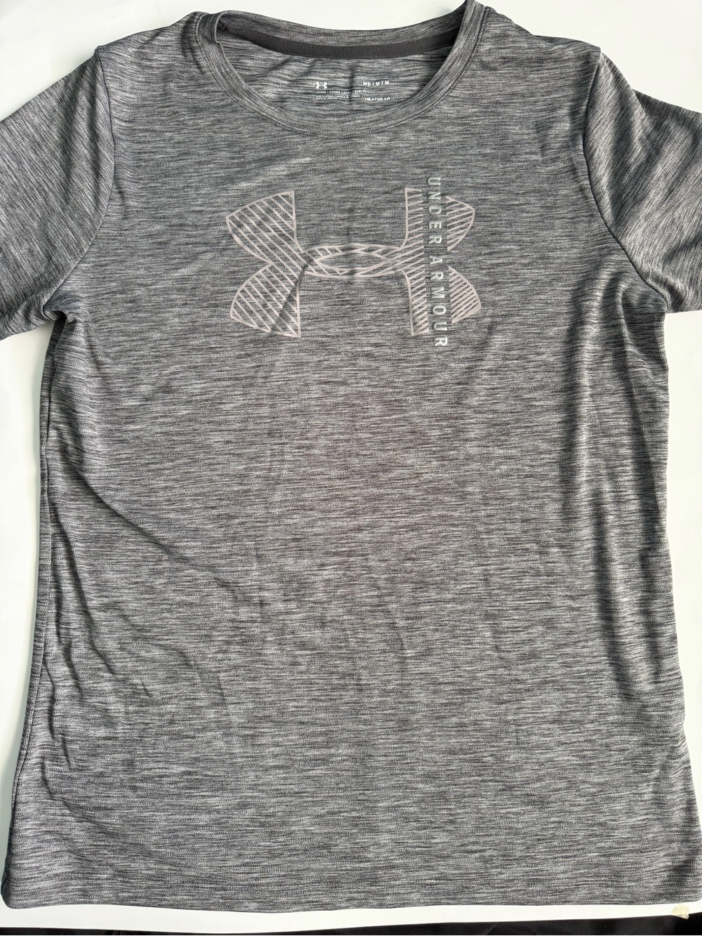 Womens Under Armour Heathered Gray Athletic Tee with Logo M